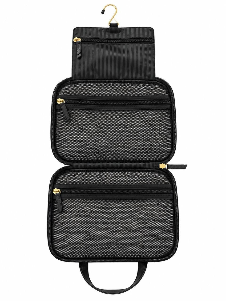 Victoria’s Secret Black Hanging Travel Case Toiletry Organizer Bag