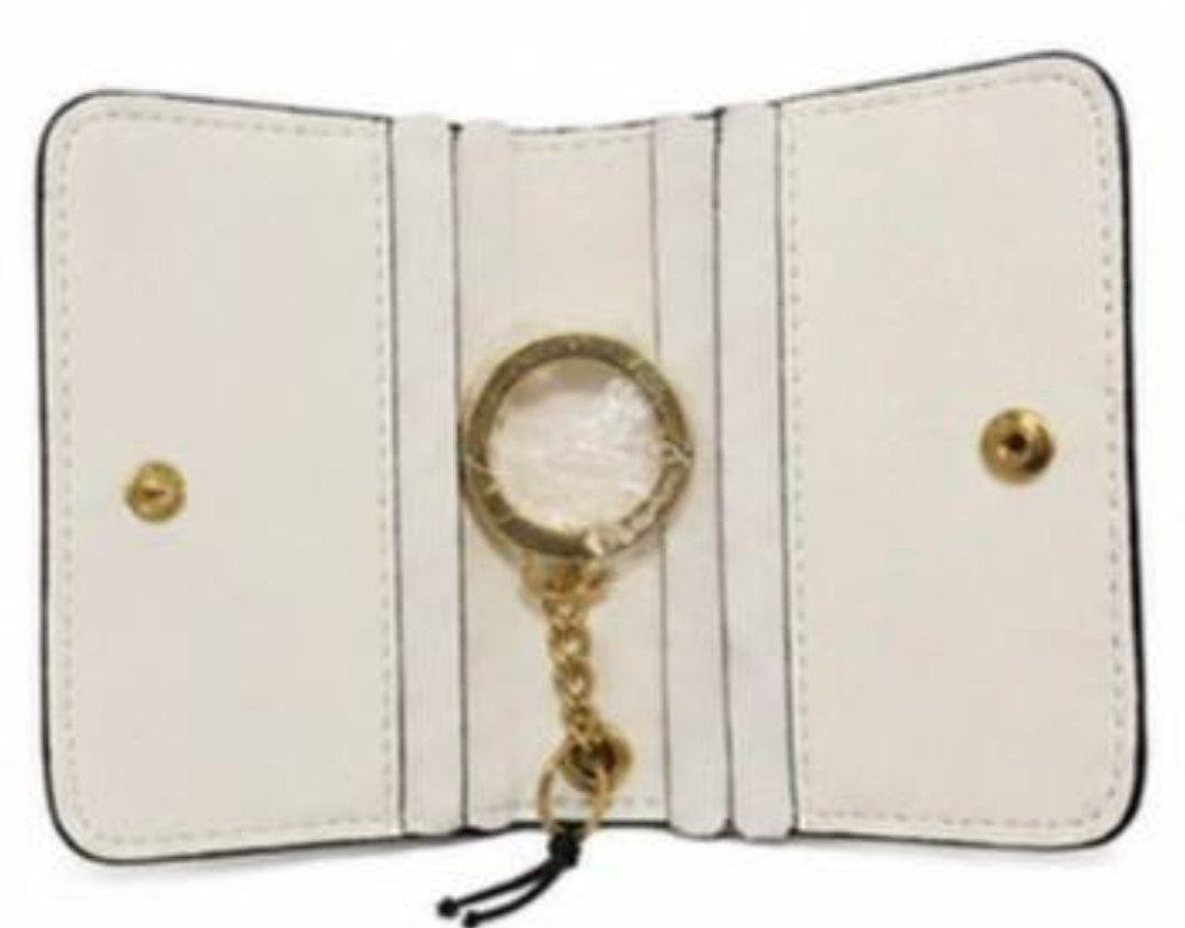 NWT Victoria’s Secret White VS Monogram Card Holder Keychain Wallet