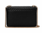 Victoria’s Secret Black Quilted Shoulder Bag Gold Chain VS Logo