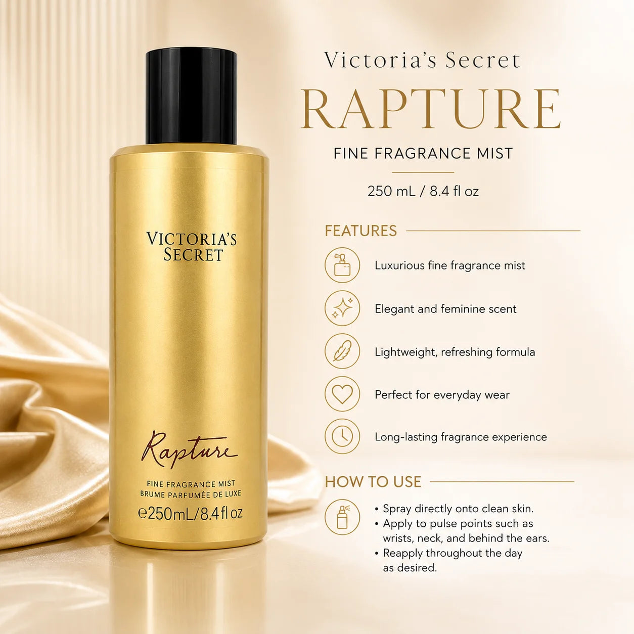 VS Rapture Fine Fragrance Mist 8.4 fl oz / 250 mL