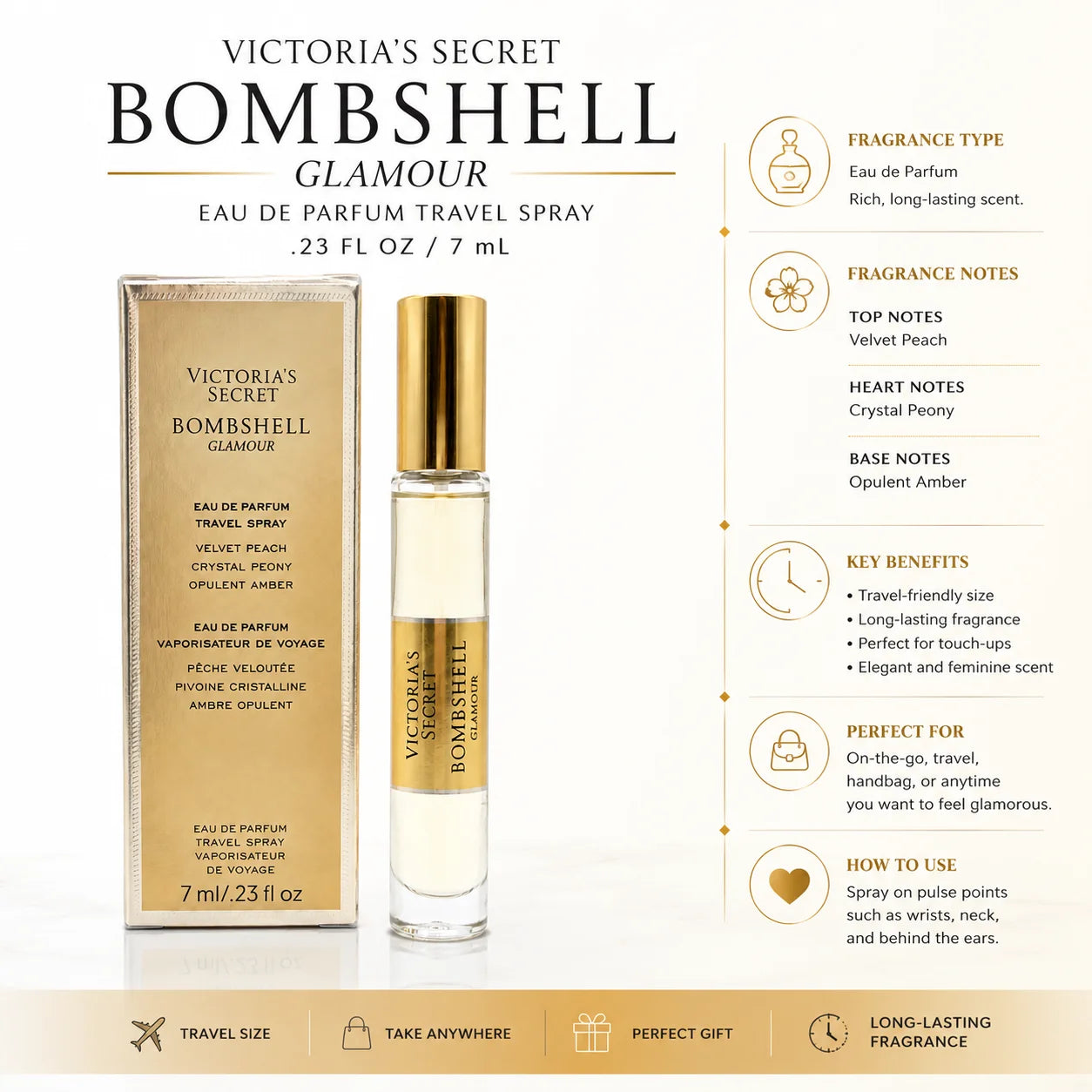 Bombshell Glamour Eau de Parfum Travel Spray 0.23 fl oz / 7 mL