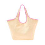 Victoria's Secret Ombré Monogram Logo Tote Bag – Women’s Summer Beach Tote with Gradient Print & Faux Leather Trim