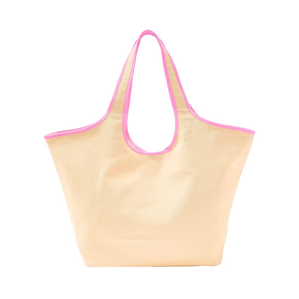 Victoria's Secret Ombré Monogram Logo Tote Bag – Women’s Summer Beach Tote with Gradient Print & Faux Leather Trim