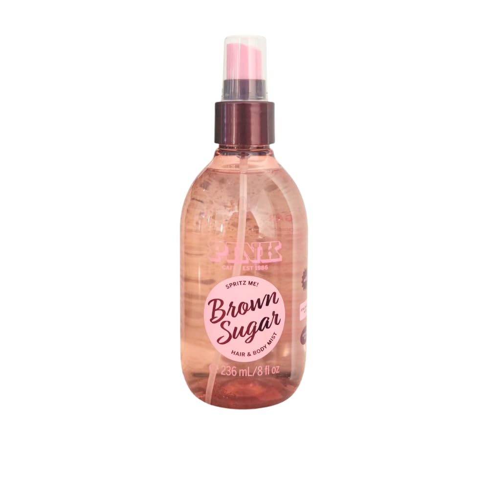 Victoria's Secret PINK Brown Sugar & Sugar Plum Hair & Body Mist – Fruity & Sweet Scents – 2-Piece Gift Set – 8 fl oz each - LIMITED EDITION