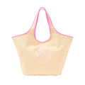 Victoria's Secret Ombré Monogram Logo Tote Bag – Women’s Summer Beach Tote with Gradient Print & Faux Leather Trim
