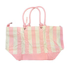 Victoria's Secret Heritage Stripe Rope Handle Tote Bag – Pink & White Canvas Beach Tote