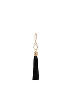 Victoria's Secret Tassel Bag Charm Keychain Black Gold-Tone Hardware New