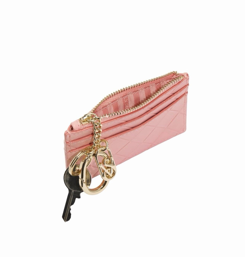 Victoria's Secret Classic Zipper Card Case Keychain Pink New