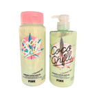 Victoria's Secret PINK COCO CHILL Body Care 2-piece Set - Exfoliating Body Wash & Calming Body Lotion