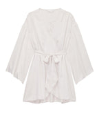 Victoria's Secret Satin Short Robe, White, XL/XXL