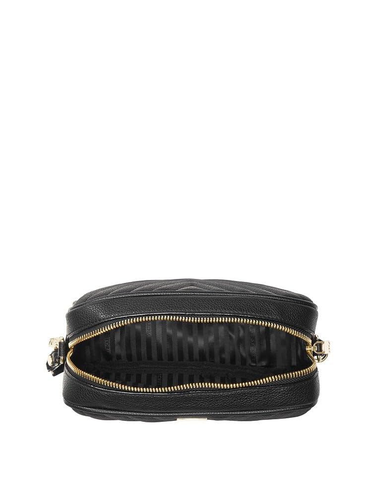 Victoria's Secret The Victoria Top Zip Crossbody Bag Black