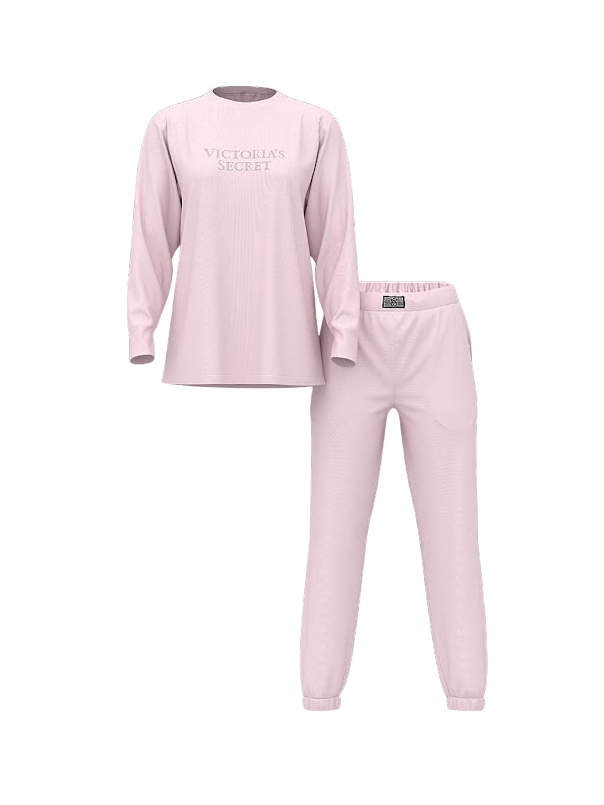 Victoria's Secret Cotton Rhinestone Logo Pajama Set Pink Large New