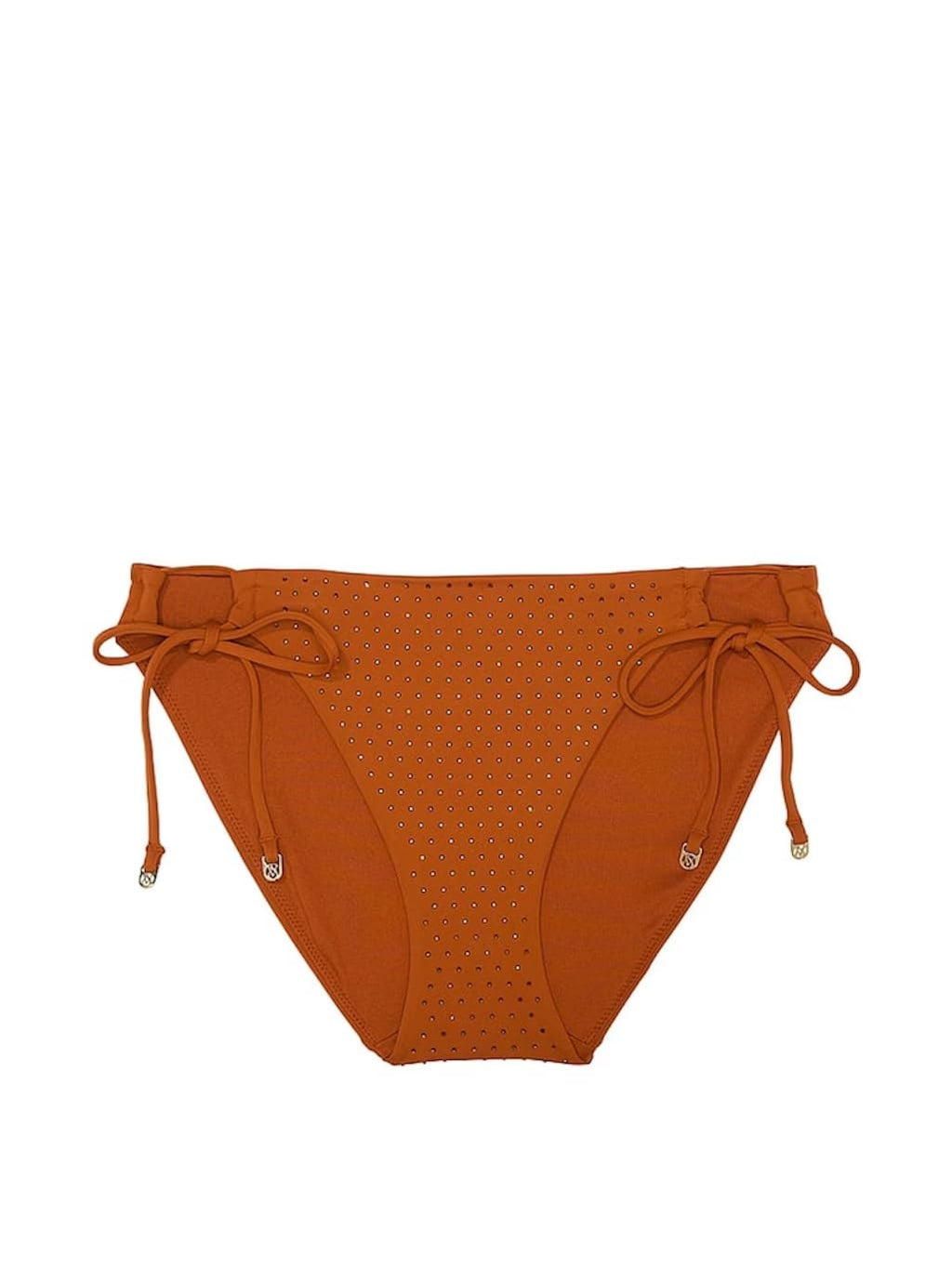 Victoria's Secret Shine Diamante Tie Side Bikini Bottom Cinnamon New