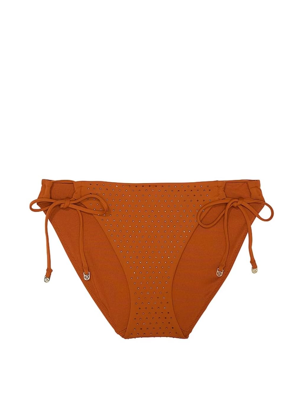 Victoria's Secret Shine Diamante Tie Side Bikini Bottom Cinnamon New