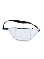 Victoria’s Secret VSX Reflective Belt Bag Fanny Pack Crossbody Silver Gray Adjustable Strap Zip Running Travel New