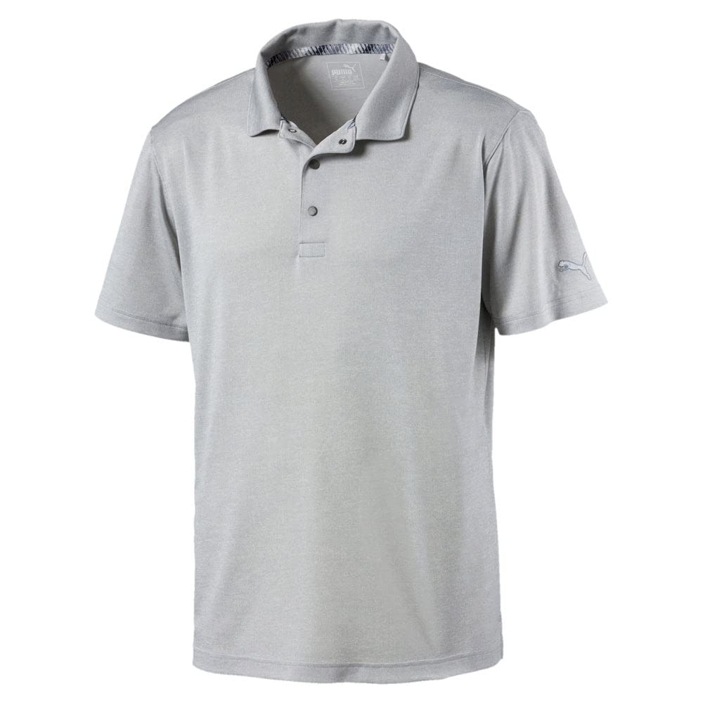 PUMA Golf Men's Grill-to Green Polo, Quarry Heather, X-Large