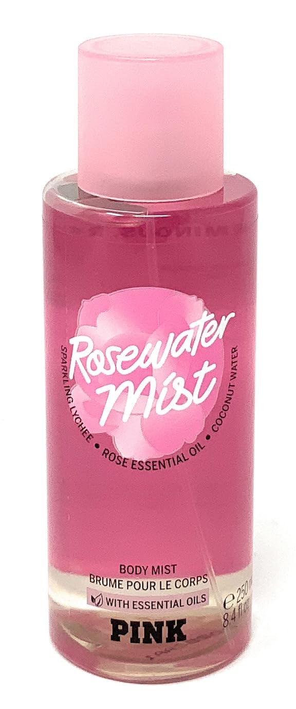 Victoria's Secret Pink Rosewater Body Mist 8.4 fl oz with Essential Oils