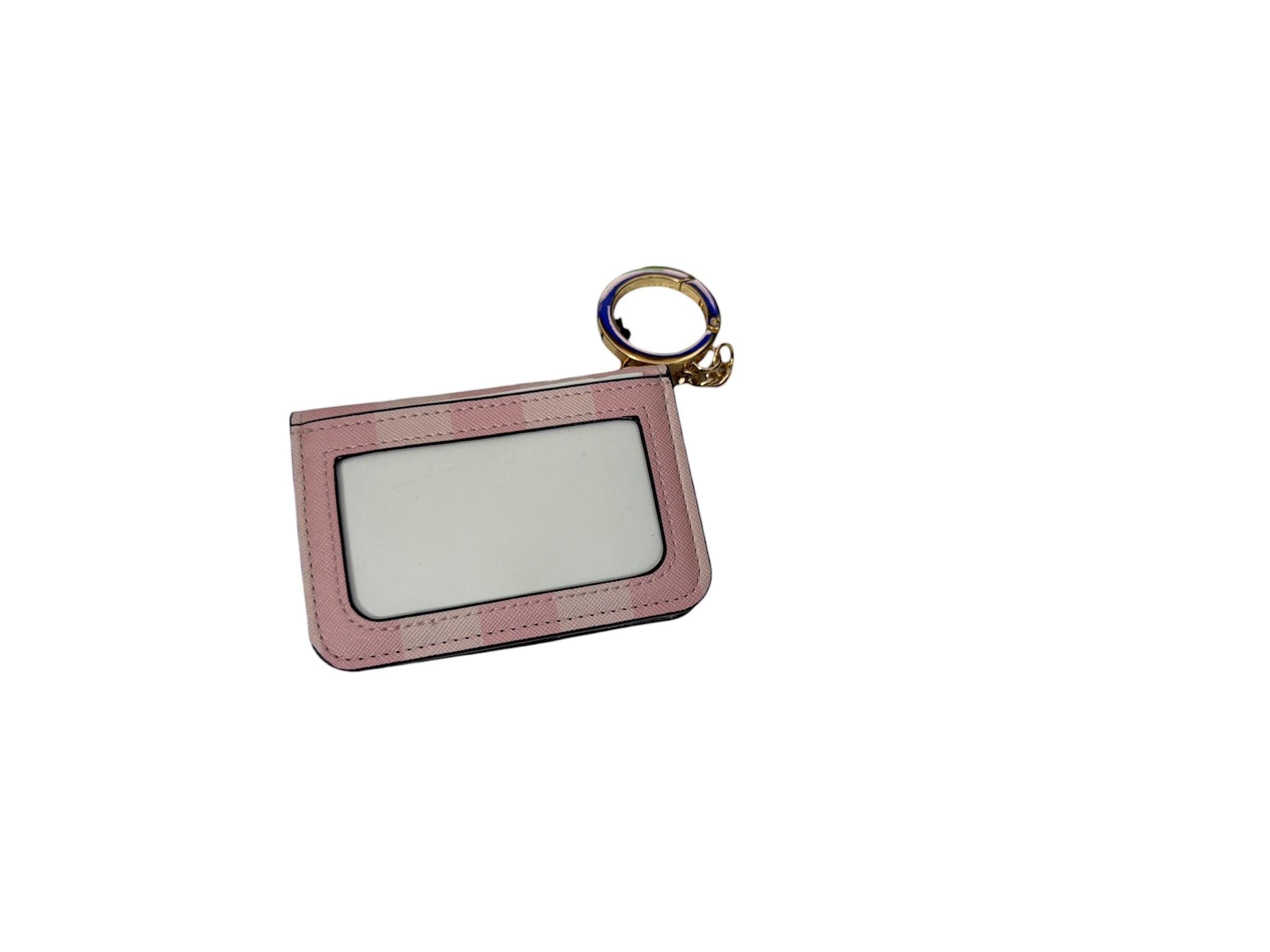Victoria's Secret Pink Stripe Foldover Card Wallet Keychain – ID Holder Compact Mini Wallet New