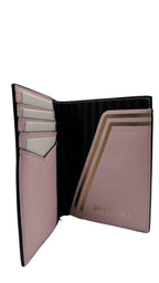 Victoria's Secret Passport Holder Wallet Pink Stripe Faux Leather New