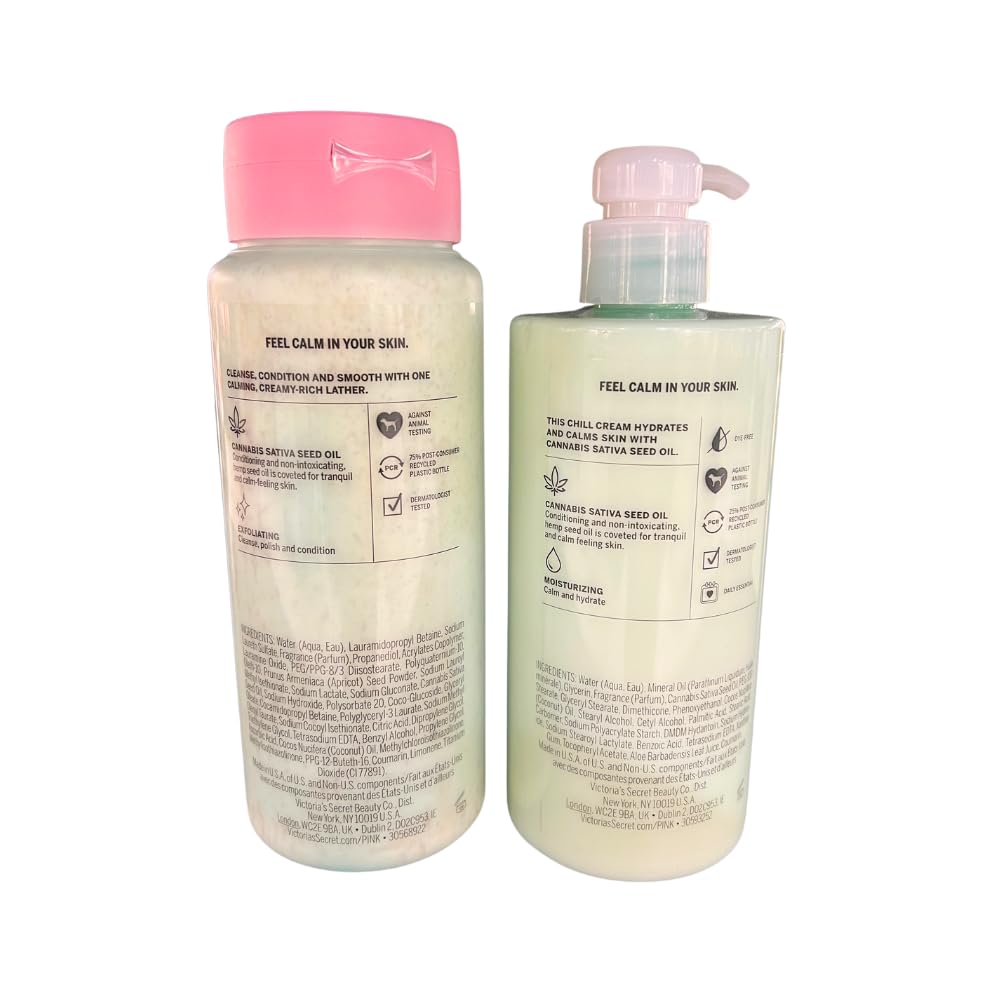 Victoria's Secret PINK COCO CHILL Body Care 2-piece Set - Exfoliating Body Wash & Calming Body Lotion
