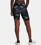 Women's UA Heat Gear Printed Bike Shorts Black/White Small