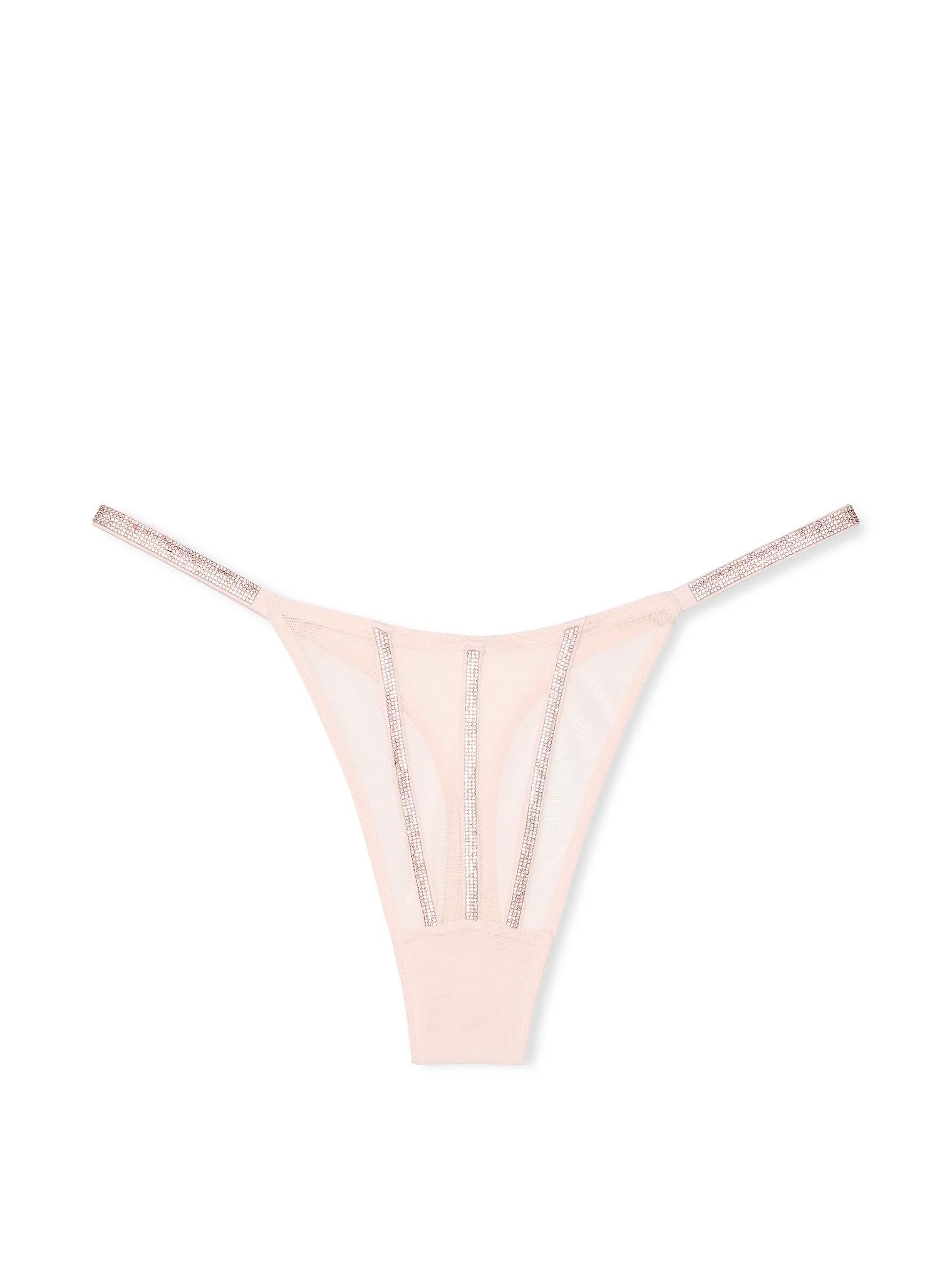 Victoria's Secret Sheer Shine Thong Panty Color Pink New