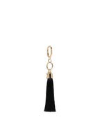 Victoria's Secret Tassel Bag Charm Keychain Black Gold-Tone Hardware New