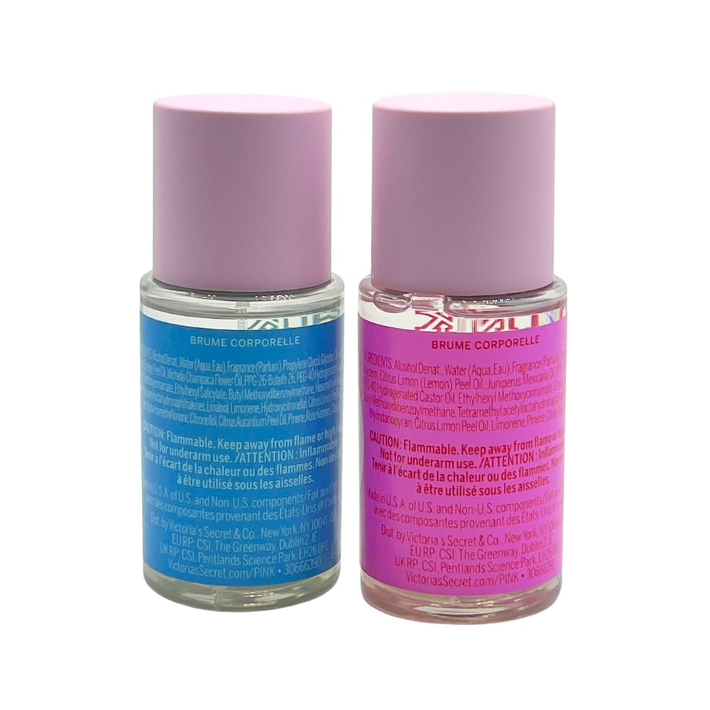 Victoria's Secret PINK FRESH & CLEAN and COOL & BRIGHT Mini Body Mist 2-piece bundle Travel size for Women 2.5 fl oz each