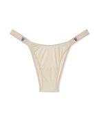 Victoria's Secret Rhinestone Scattered Shine Strap Brazilian Panty Color Beige New