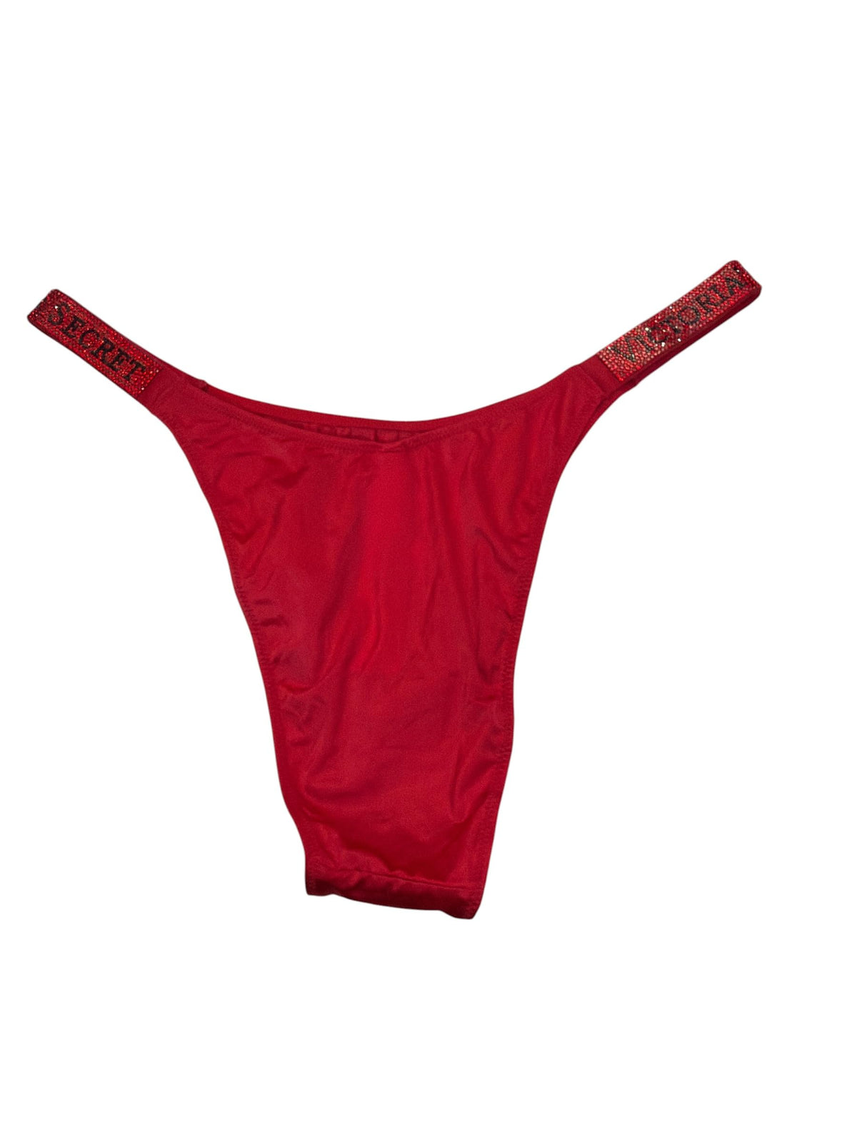 Victoria's Secret Very Sexy Rhinestone Brazilian Panty Red Large New