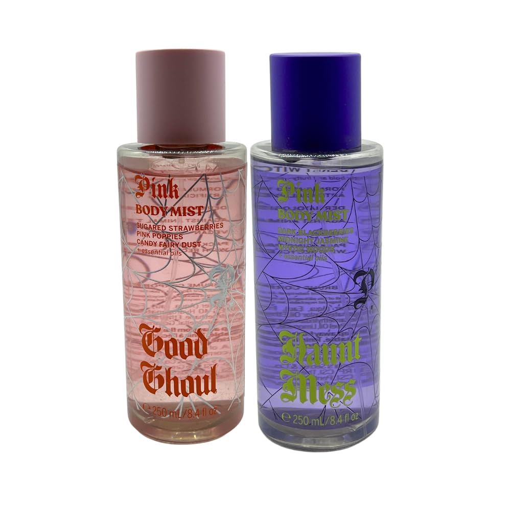 Victoria's Secret PINK GOOD GHOUL & HAUNT MESS Body Mist 2-piece set - 2025 Halloween Scent Collection - 8.4 fl oz