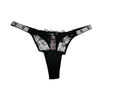 Victoria's Secret Very Sexy Lace Thong Panty Black Shine Strap New
