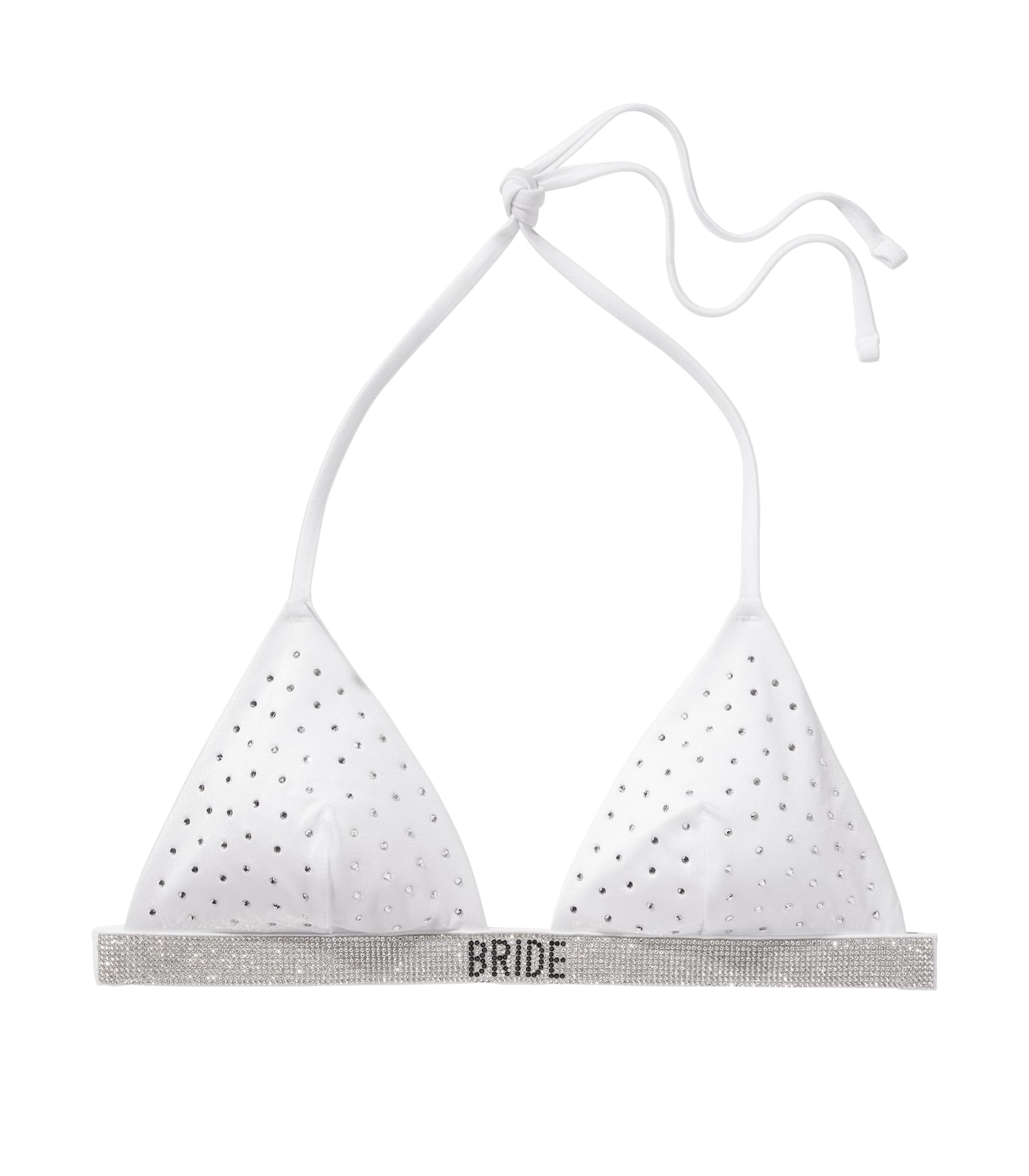 Victoria's Secret Women's Bride Shine Triangle Bikini Top, Swimwear for Women, White, L