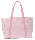 Victoria's Secret VS Logo Rhinestone Heritage Stripe Tote Bag Pink White Large Carryall New