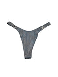 Victoria's Secret Very Sexy Thong Panty Gray Rhinestone Shine Strap Smooth Small New