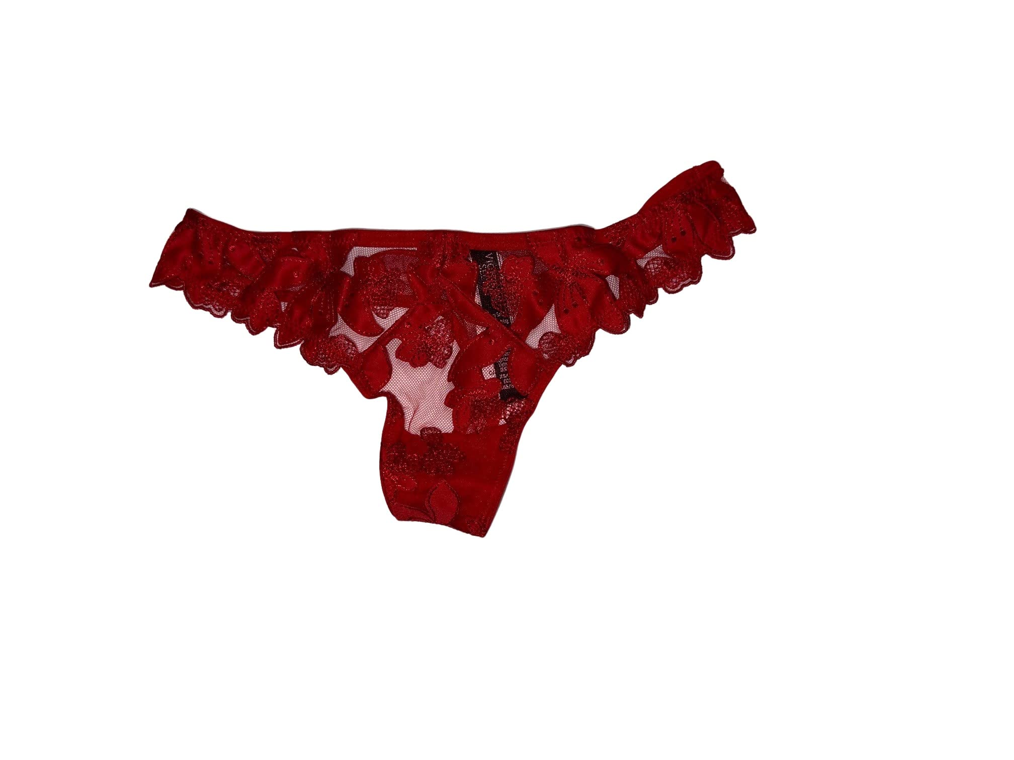 Victoria's Secret Floral Embroidered Thong Panty/Underwear Color Red Size Medium New