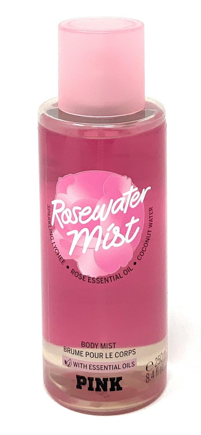 Victoria's Secret Pink Rosewater Body Mist 8.4 fl oz with Essential Oils
