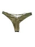 Victoria's Secret Strappy Back High Leg Thong Panty Moss Green New