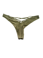 Victoria's Secret Strappy Back High Leg Thong Panty Moss Green New