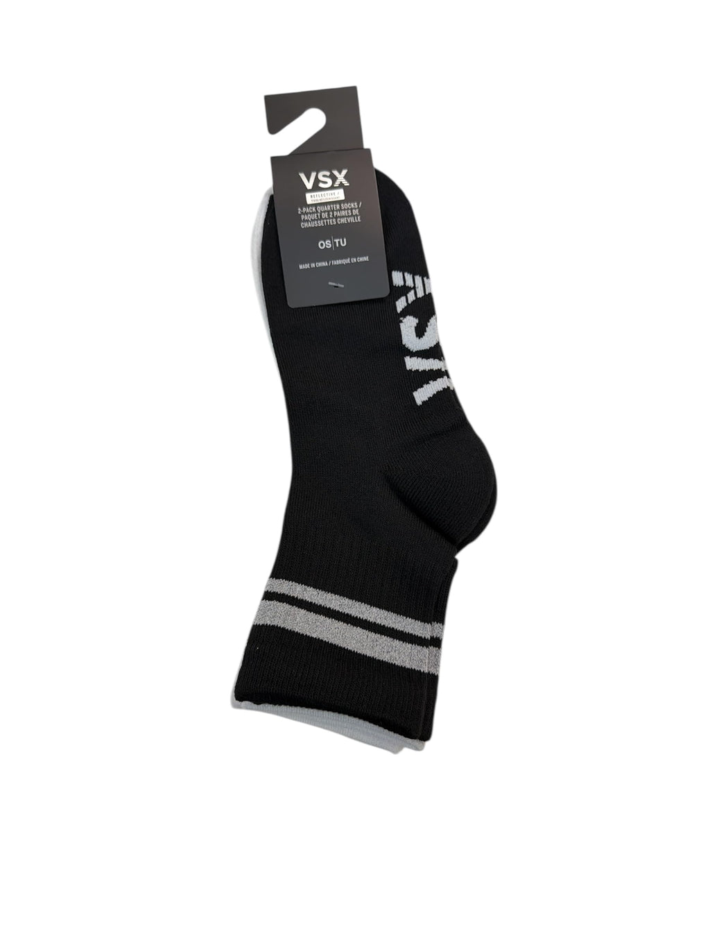 Victoria's Secret VSX Reflective Logo Crew Socks 2-Pack White & Black One Size New