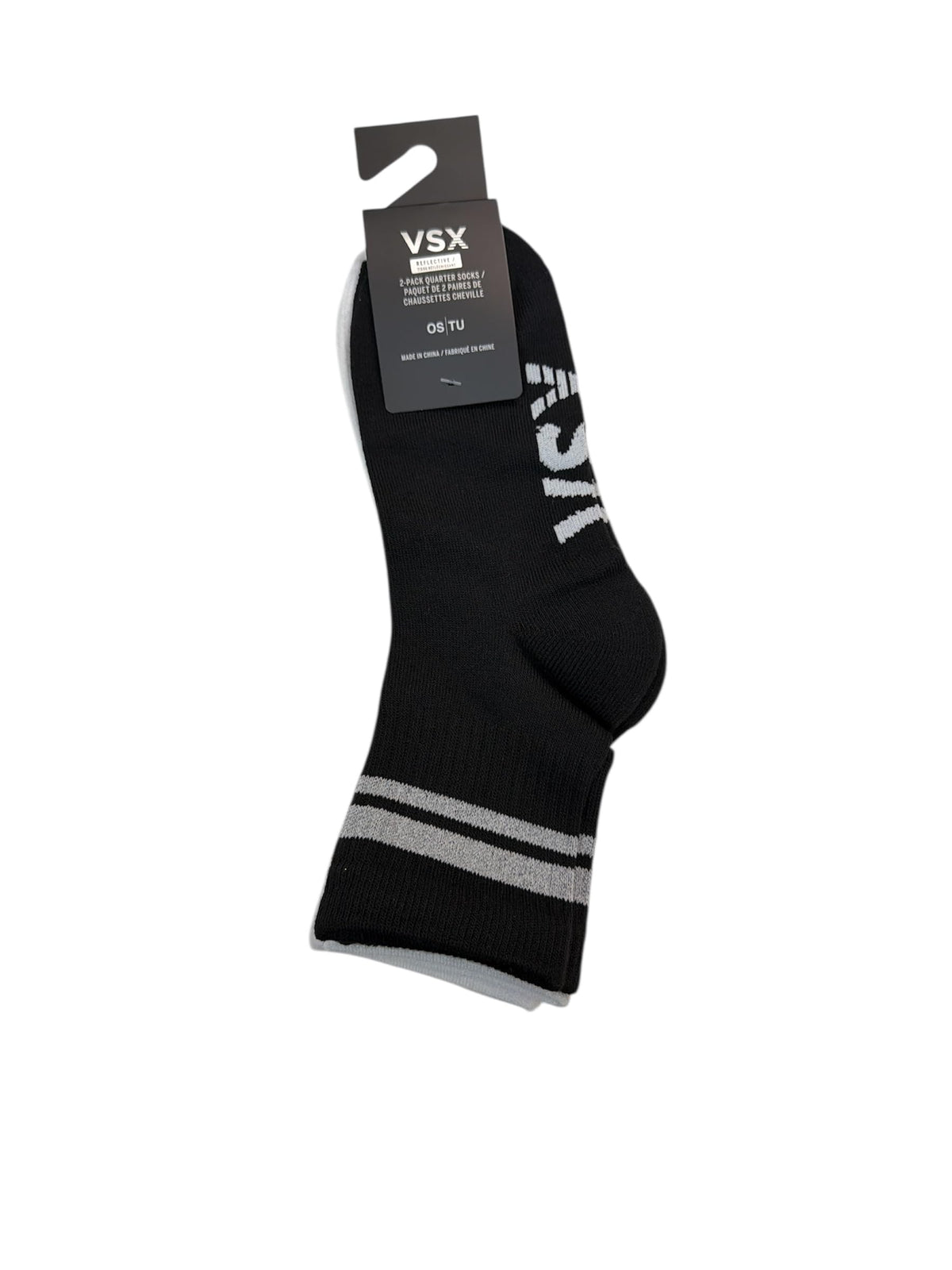 Victoria's Secret VSX Reflective Logo Crew Socks 2-Pack White & Black One Size New