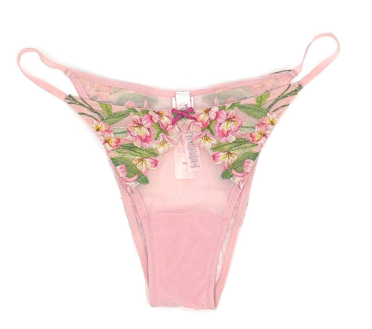 Victoria's Secret Very Sexy Brazilian Thong Panty Embroidered Pink Floral