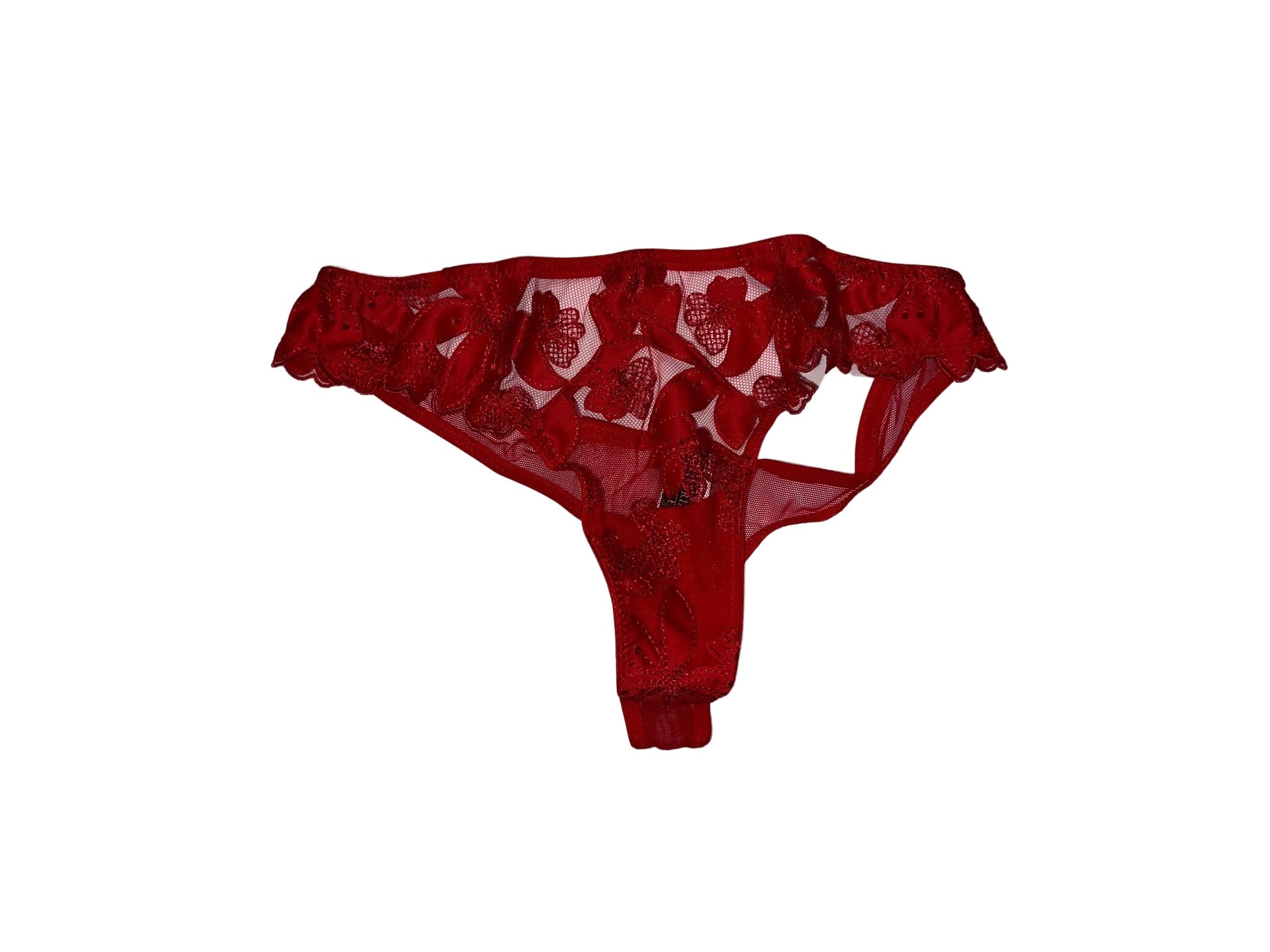 Victoria's Secret Floral Embroidered Thong Panty/Underwear Color Red Size Medium New