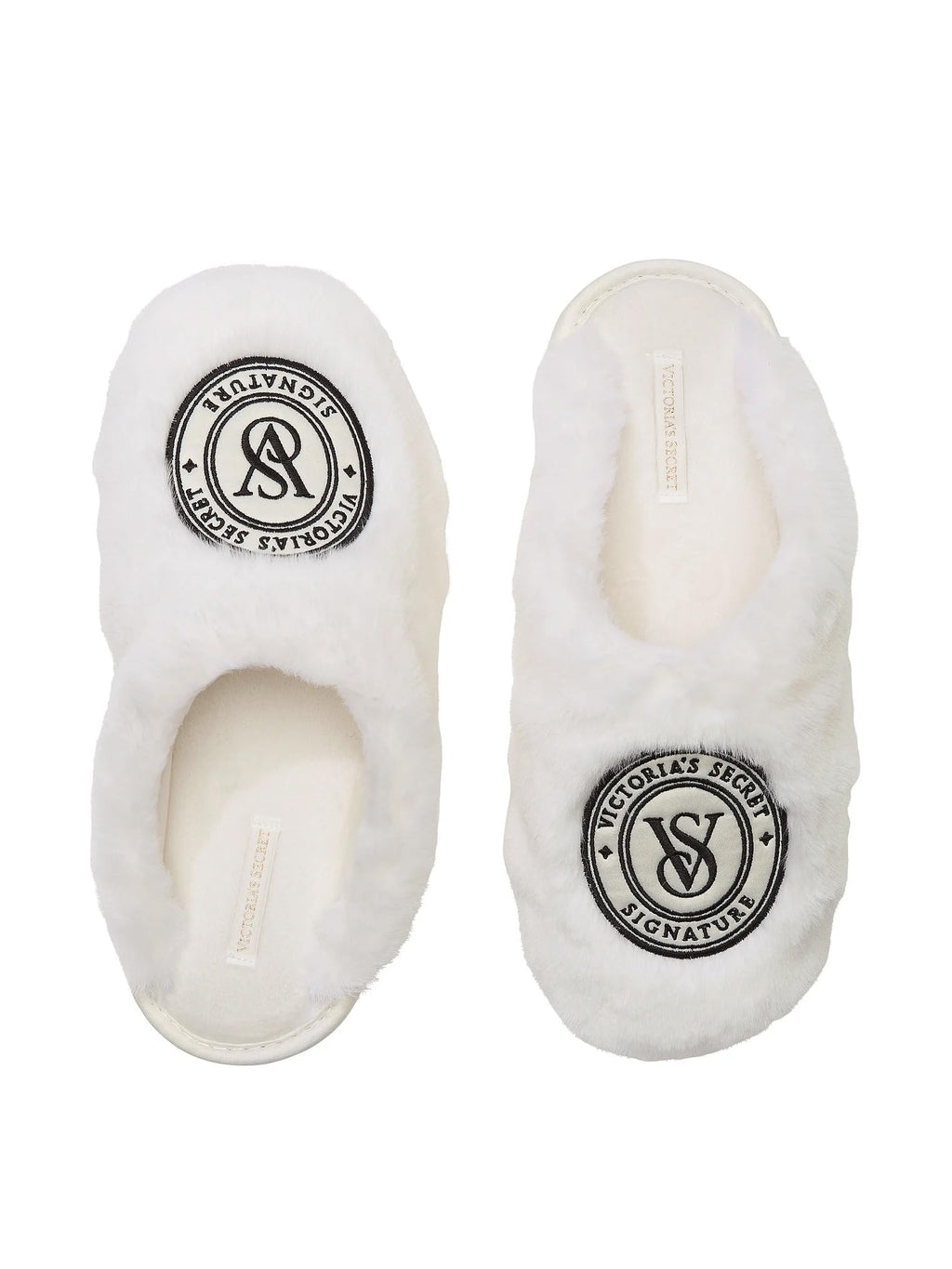 Victoria's Secret Closed Toe Faux Fur Slipper Color White New (White, US Footwear Size System, Adult, Women, Alpha, Medium, Medium)