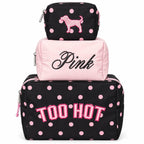 Victoria's Secret PINK Women's Makeup Bag Trio, Too Hot, O/S