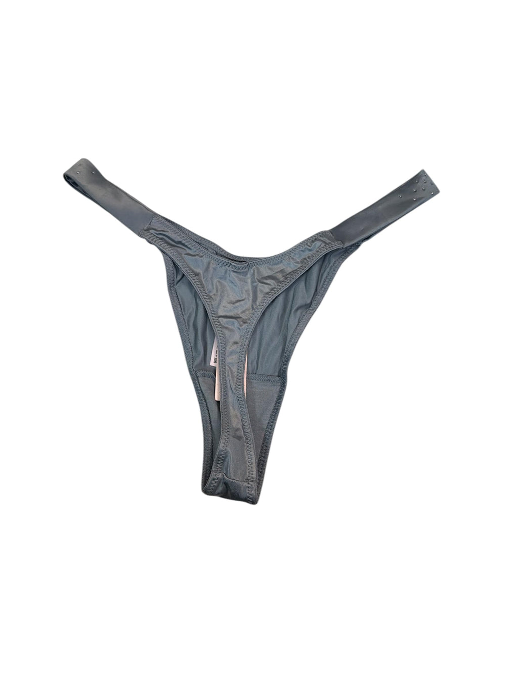 Victoria's Secret Very Sexy Thong Panty Gray Rhinestone Shine Strap Smooth Small New