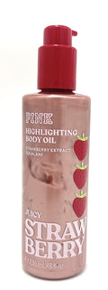 Victoria's Secret PINK Highlighting Body Oil, Juicy Strawberry, 8 fl oz, Limited Edition