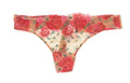 Victoria's Secret Women's Floral Embroidery Lace Thong Panty Medium