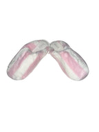 Victoria's Secret Luxe Plush Faux Fur Closed Toe Slippers White Pink New