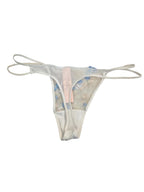 Victoria's Secret Embroidered Floral Thong Panty Sheer Lace White Blue Women’s Medium Lightweight